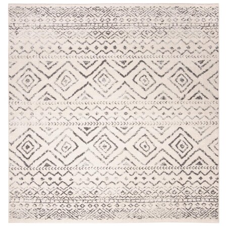 Flowers First 10 x 10 ft. Tulum Contemporary Square Rug - Ivory & Grey FL2149449